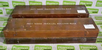 4x Harling Brass parallel rolling rules with case