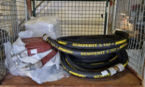 4x Layflat hose reels with couplings, 5x Semperit refueling hoses - approx length 3.8m