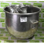 Hobart A-200-20 freestanding mixer mixing bowl with attachments