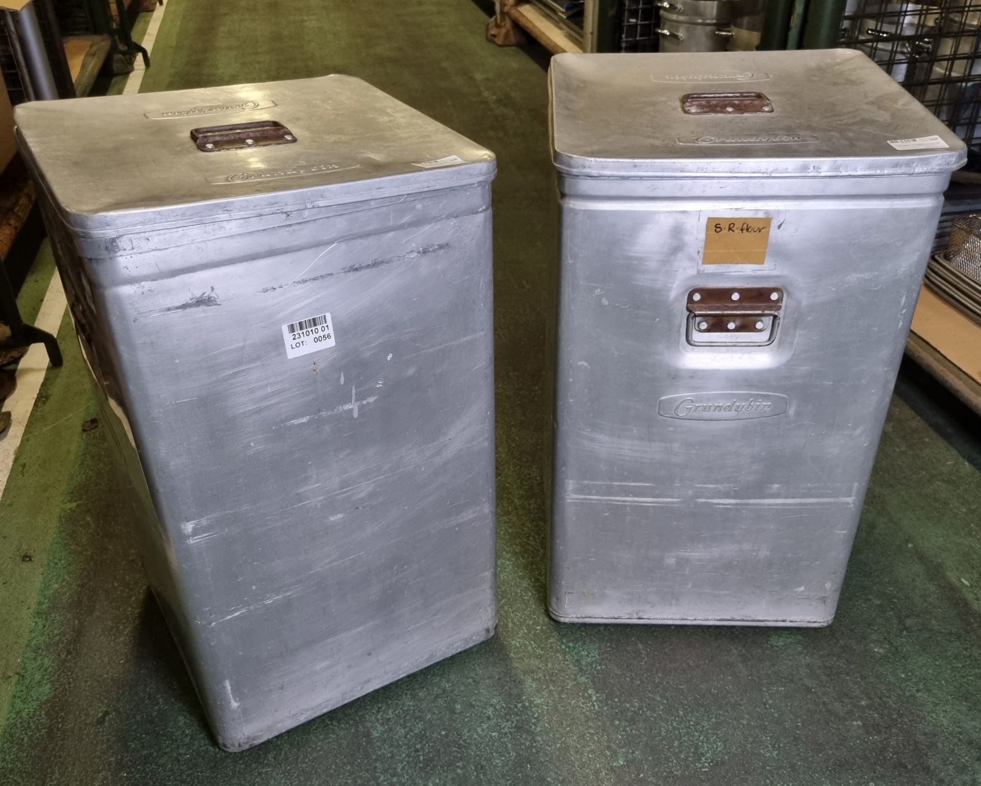 2x Grundybin storage containers - W 420 x D 420 x H 700mm - 1 NO DOLLY