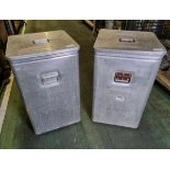 2x Grundybin storage containers - W 420 x D 420 x H 700mm