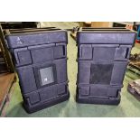 2x SKB's Removable shock rack transport cases for electrical equipment - L 1070 x W 680 x H 390mm