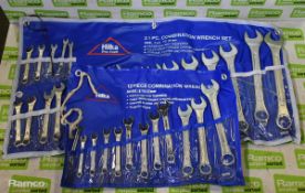 21 piece and 12 piece hilka combination spanners
