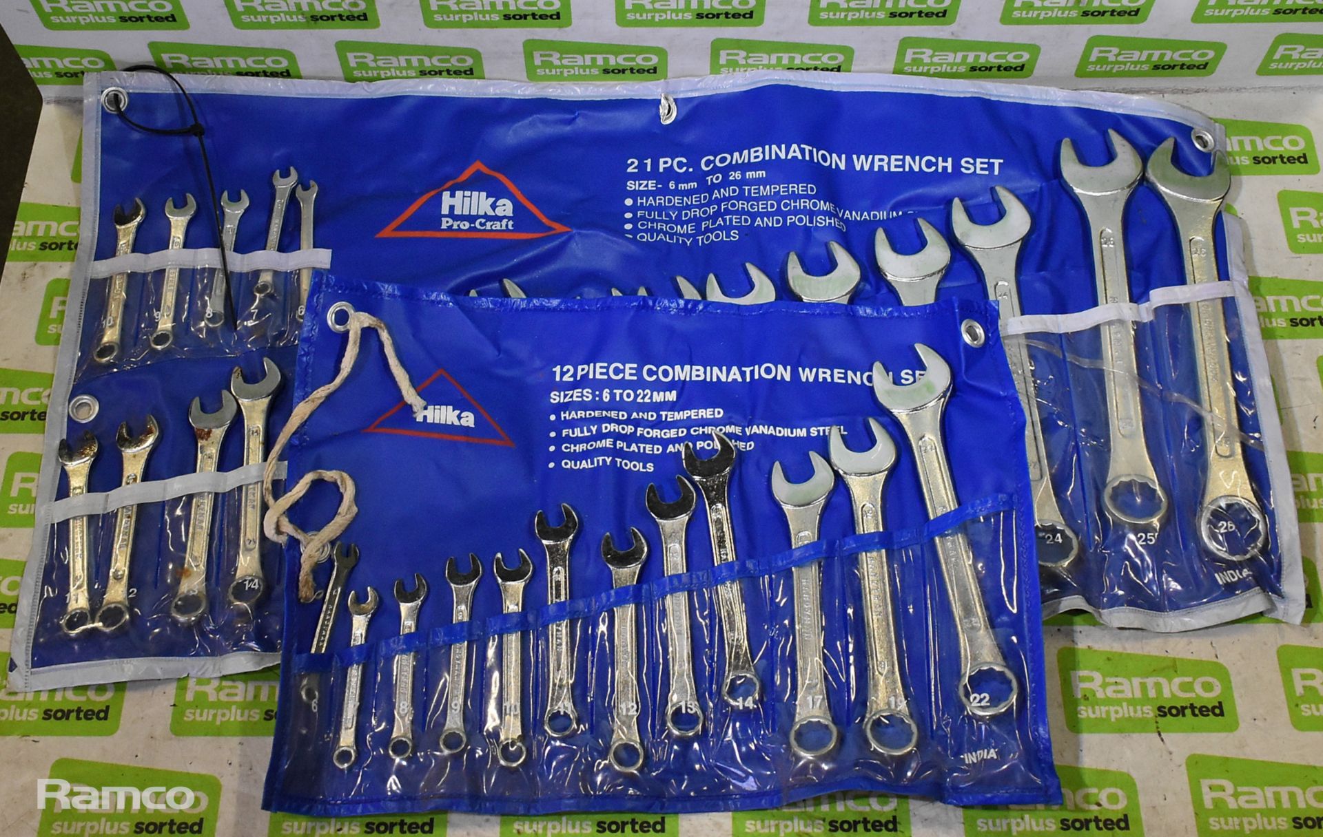 21 piece and 12 piece hilka combination spanners