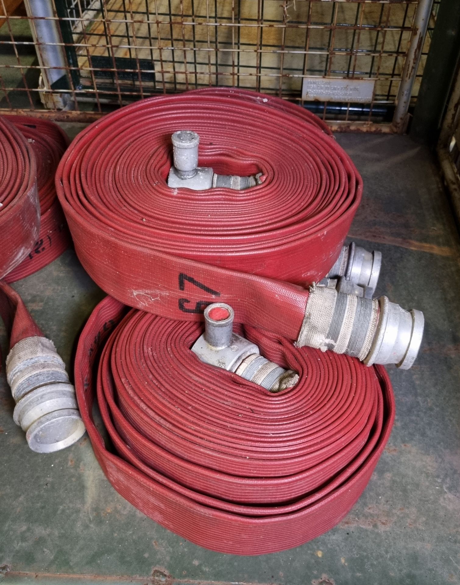 6x Angus Duraline 64mm lay flat hoses with couplings - approx 15m in length - Bild 3 aus 4