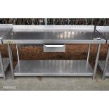 Bartlett B-line stainless steel counter top unit with drawer - W 1500 x D 600 x H 820 mm