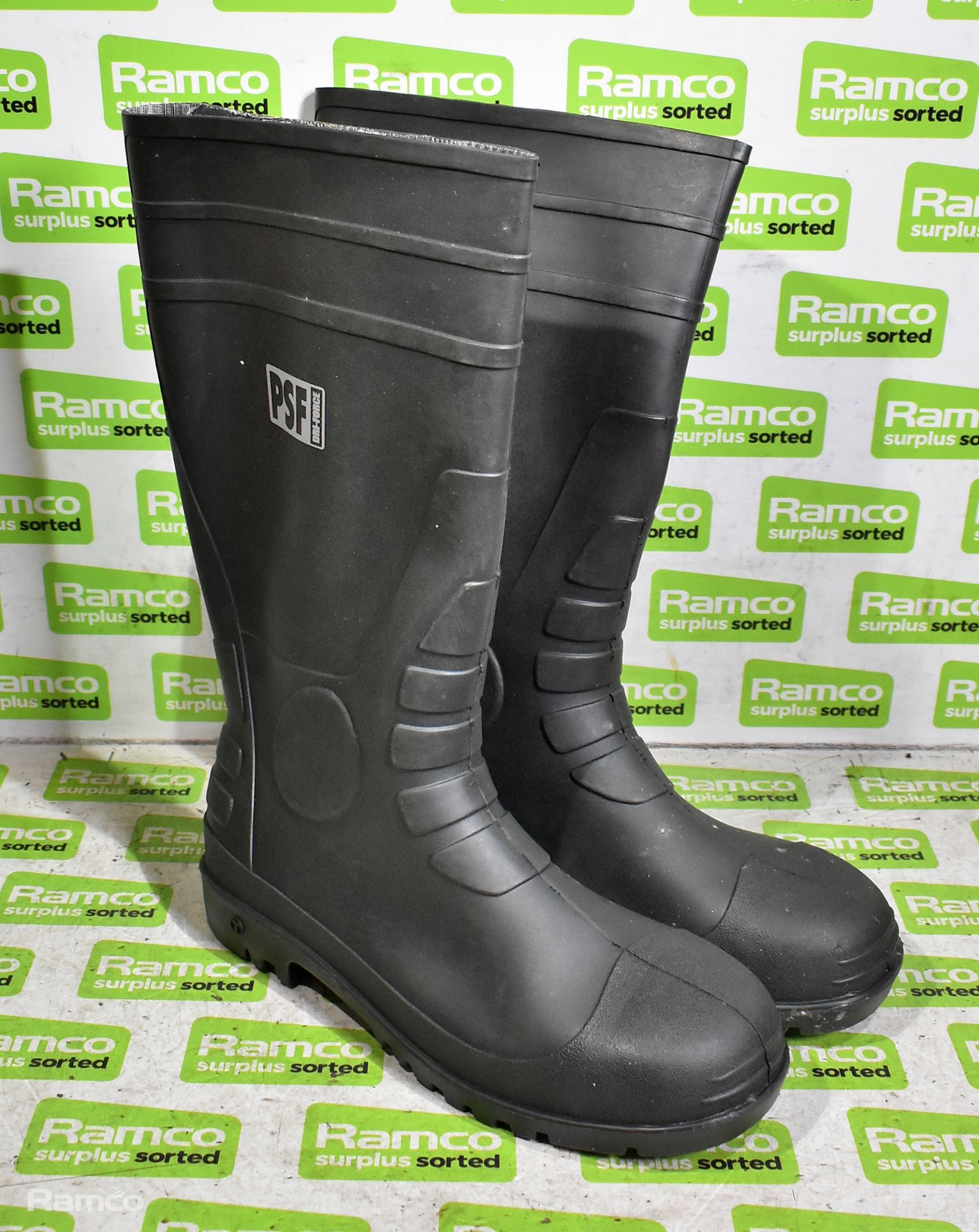 4x pairs of PSF Dri-Force black wellington boots - size: UK 11 - EU 46 - Bild 2 aus 4