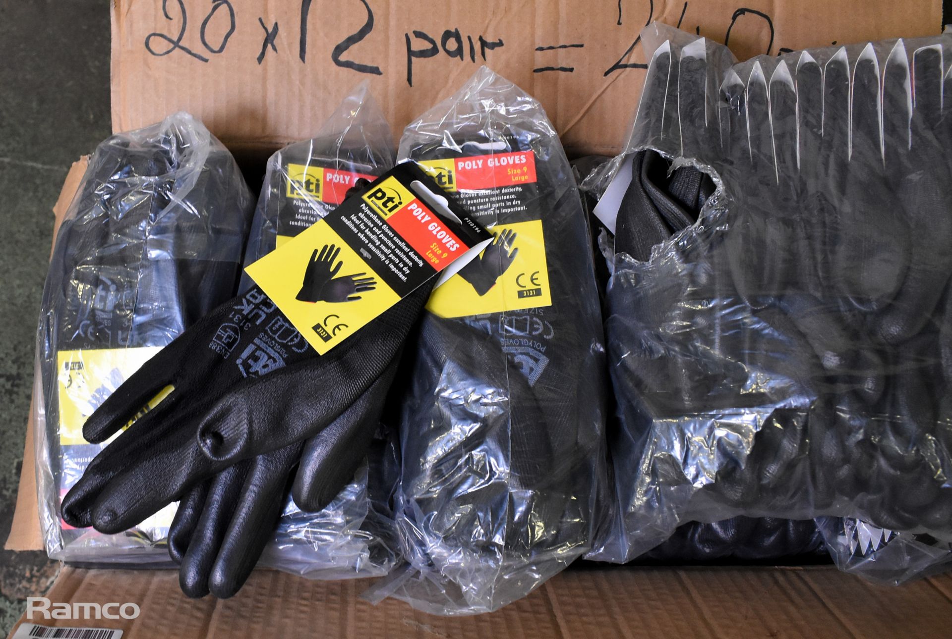 240 pairs of PTI Poly work gloves - size 9 large - Image 3 of 3