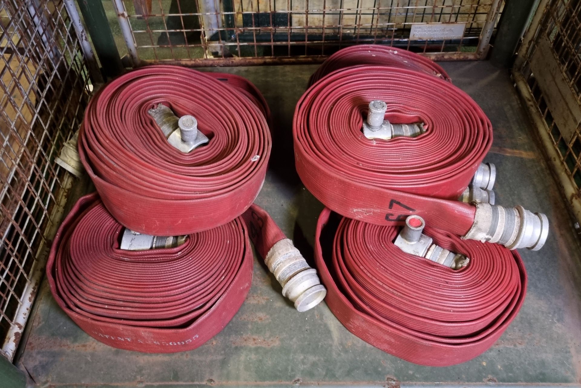 6x Angus Duraline 64mm lay flat hoses with couplings - approx 15m in length - Bild 2 aus 4