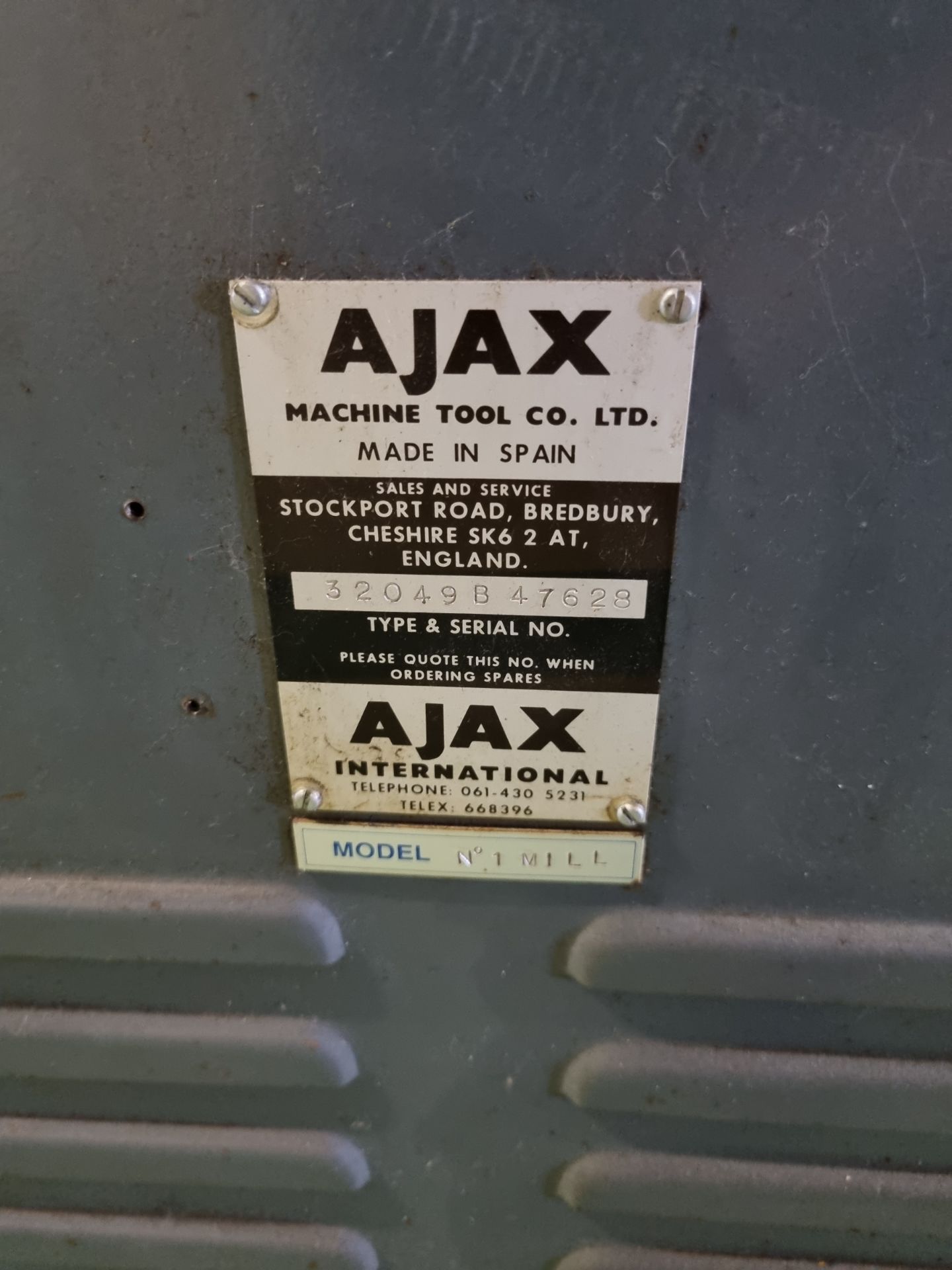 Ajax No.1 milling machine (32049B) - 415V - W 1450 x D 1200 x H 1700mm - Bild 8 aus 8