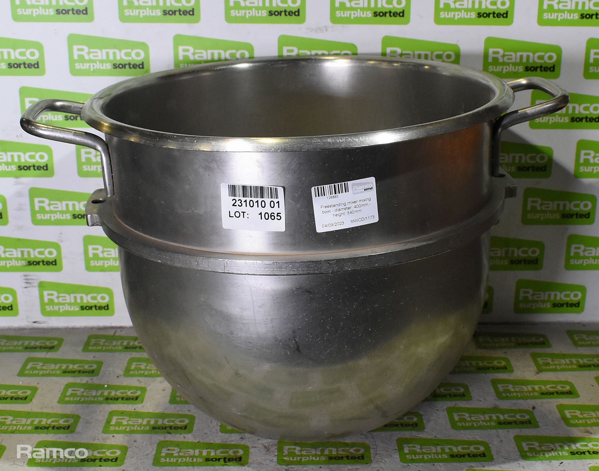 Freestanding mixer mixing bowl - diameter: 400mm - height: 340mm