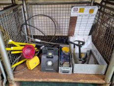 Rescue and ground support equipment - tools, batteries, fire beaters, wire rope / sling, lights,