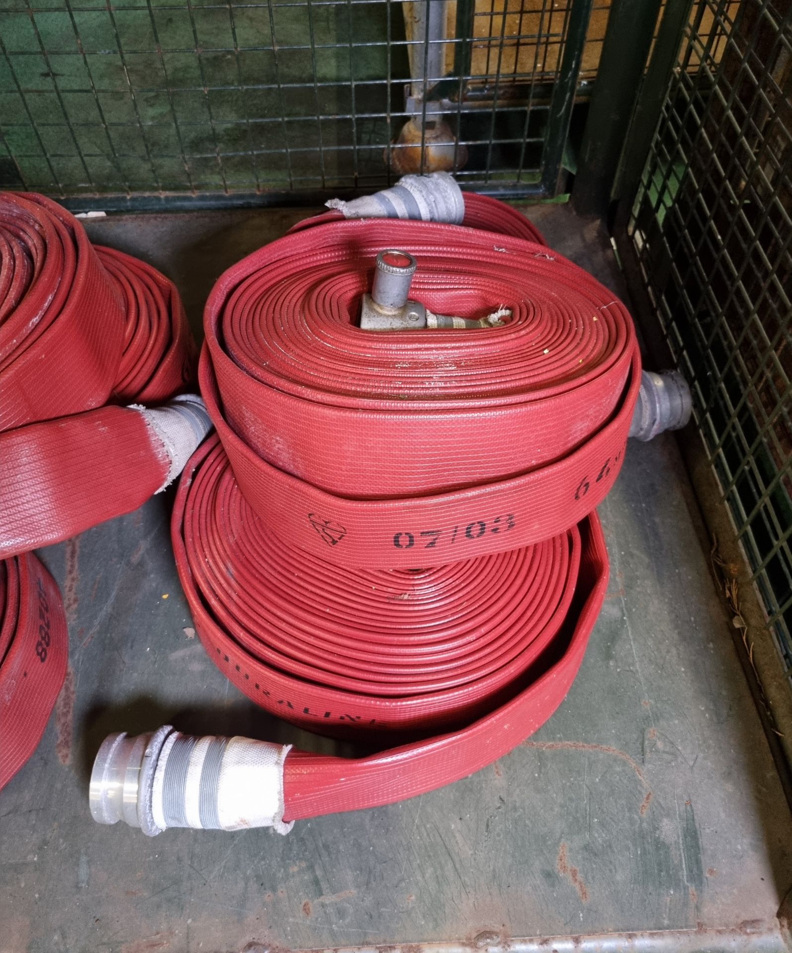 6x Angus Duraline 64mm lay flat hoses with couplings - approx 15m in length - Bild 3 aus 4