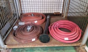 Parker series 7092 general purpose air and water hose, 2x Layflat hose reels with couplings,
