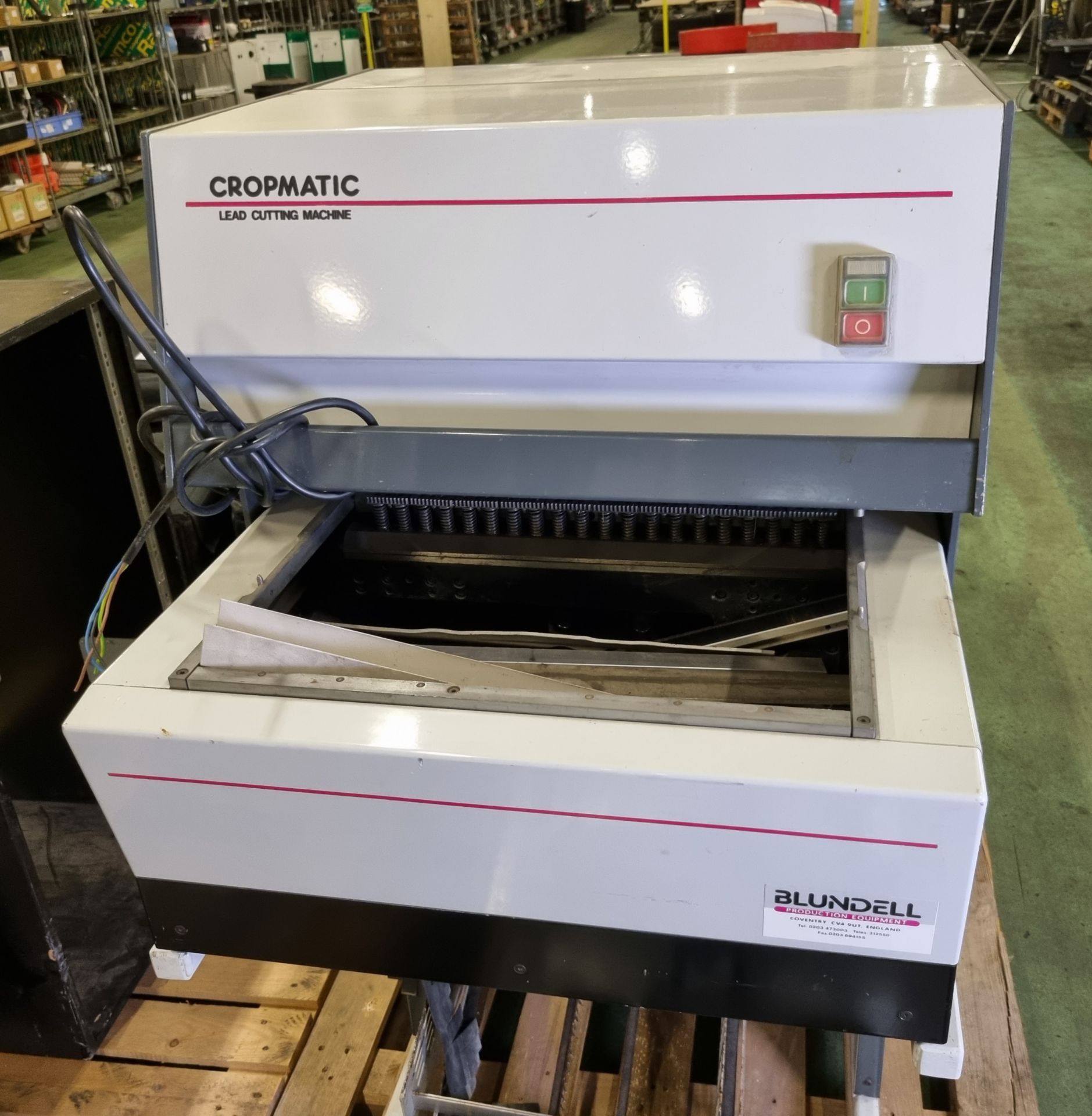 Blundell Production Equipment Cropmatic lead cutting machine - Serial No. 455 - 3 phase 415V 400W - Bild 2 aus 5