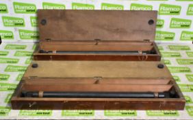 2x Harling Brass parallel rolling rules with case