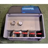 Water manifold assembly in plastic crate - H008229