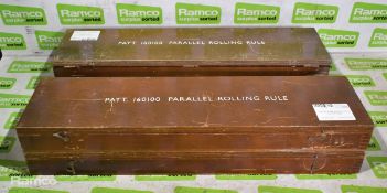 4x Harling Brass parallel rolling rules with case