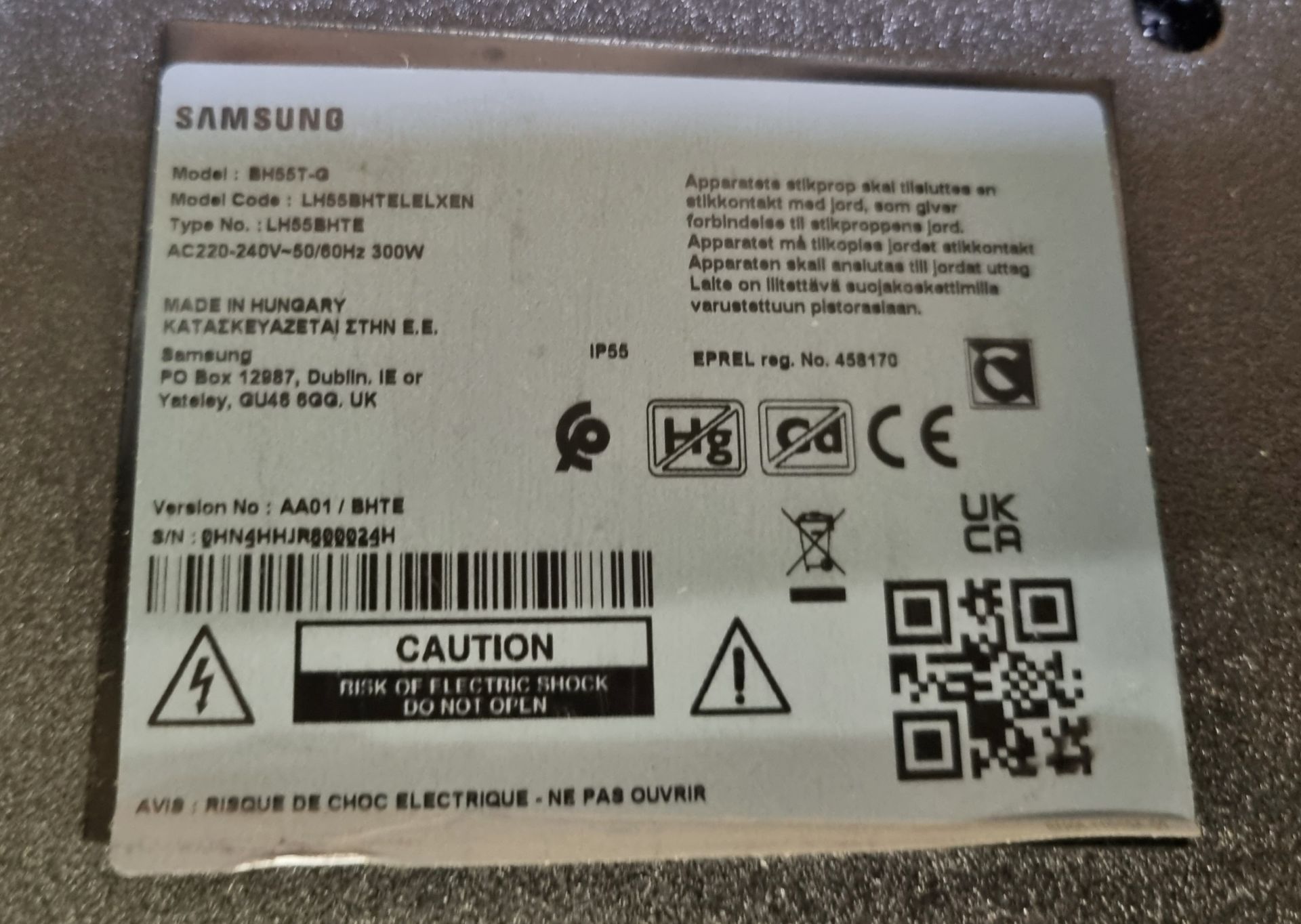 Samsung BH55 outdoor TV - DAMAGED SCREEN - Bild 2 aus 4