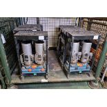 8x Twin burner paraffin space heaters