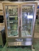 Tecfrigo Snelle 700 RG twin door glass cake display unit - W 1140 x D 650 x H 1810mm