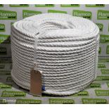 2x reels of 10mm White polypropylene fibrous rope - 220m
