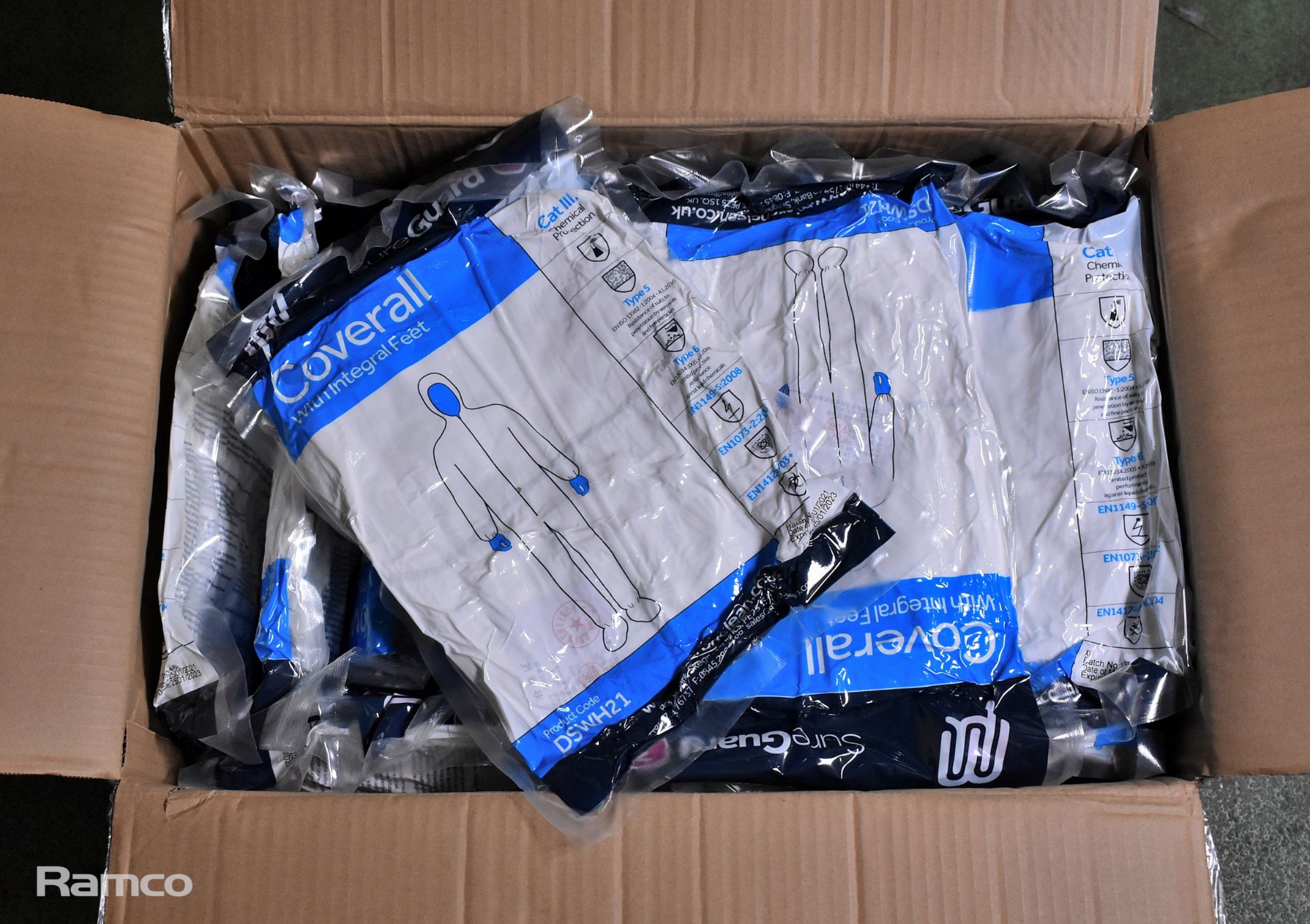 2x boxes of MicroClean SureGuard 3 coveralls with integral feet - size X Large - 25 units per box - Image 3 of 4