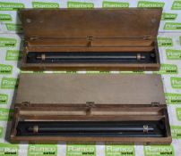 2x Harling Brass parallel rolling rules with case