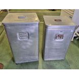 2x Grundybin storage containers - W 420 x D 420 x H 700mm - ONLY 1 DOLLY