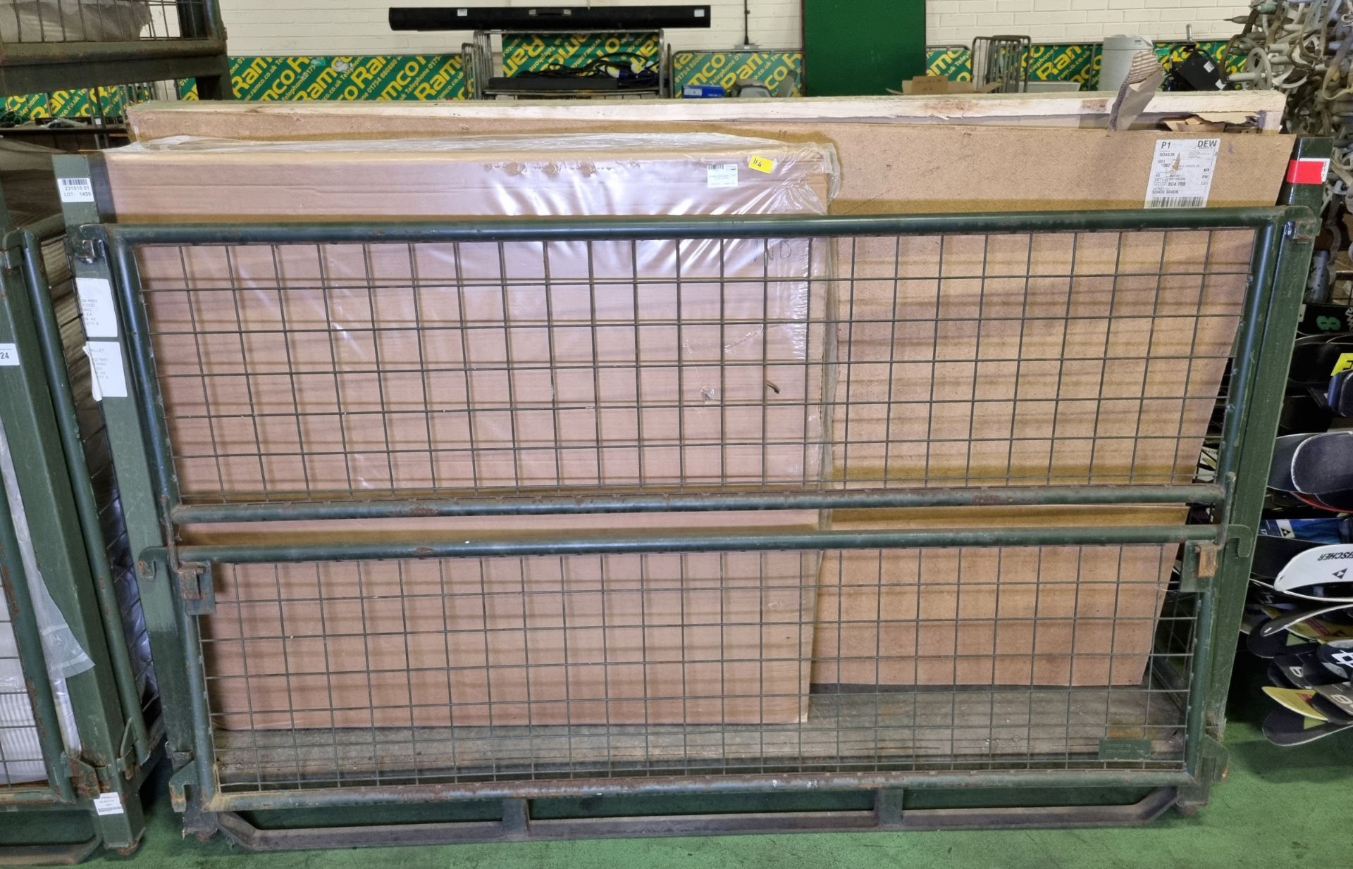 2x large notice boards - L1300 x D 20 x H 1200mm, 4x Drywipe whiteboards-see description for sizes