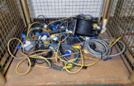 Various extension leads and power cables