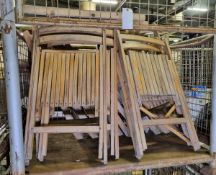 21x Wooden folding chairs - AS SPARES OR REPAIRS