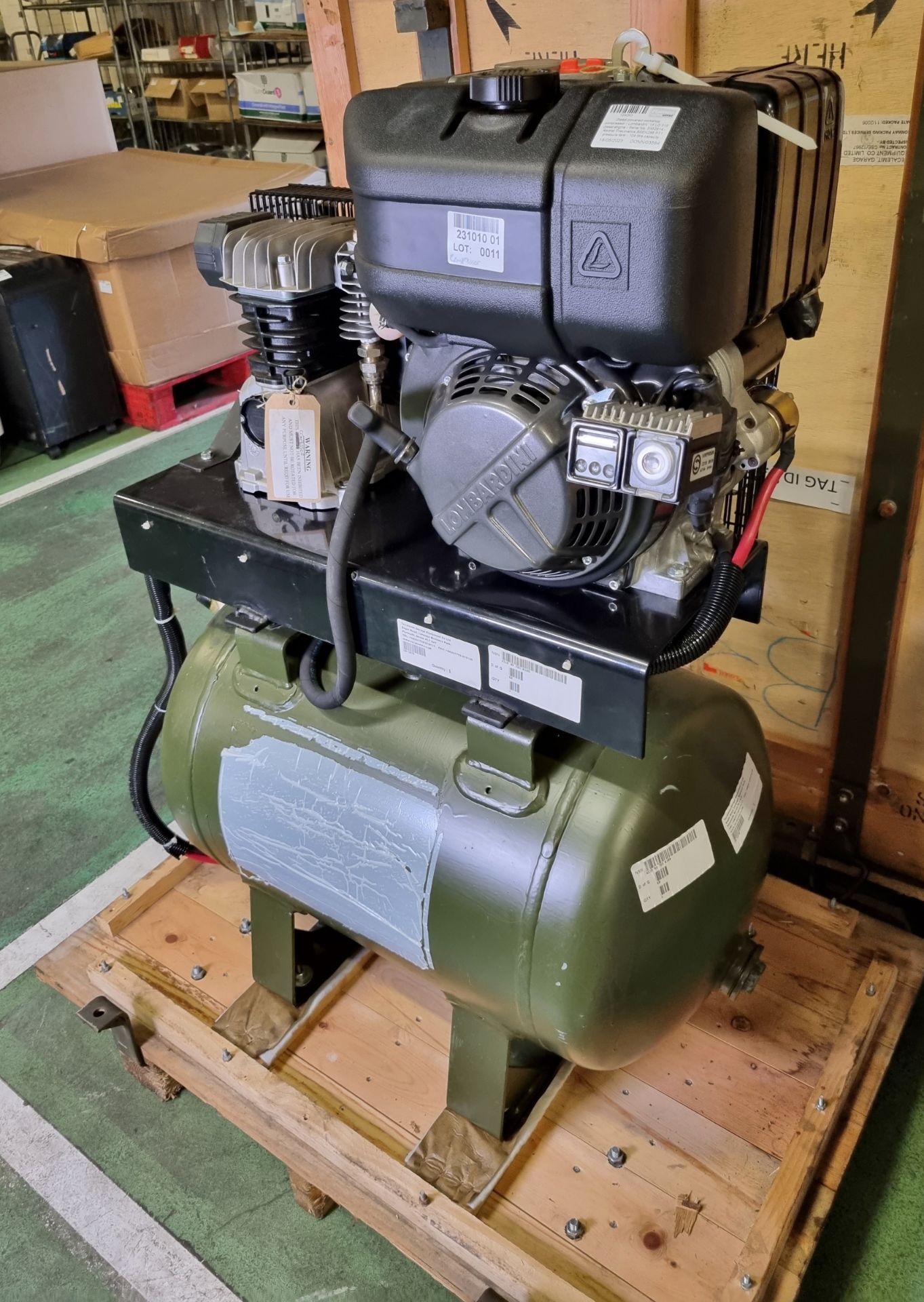 Diesel powered workshop compressor - Lombardini 15 LD 315 diesel engine - Serial No. 5352814 - Bild 2 aus 15