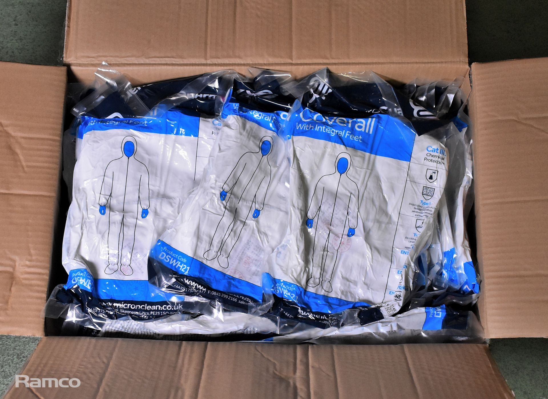 2x boxes of MicroClean SureGuard 3 coveralls with integral feet - size X Large - 25 units per box - Image 2 of 4