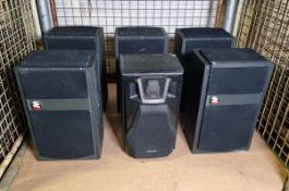 Audio wall speakers - 5x Wharfedale 2180, 1x Technics SB-EH60