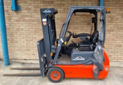 Linde E16C-02 2006 electric forklift - 1600 kg rated capacity - (broken back window) - AS SPARES