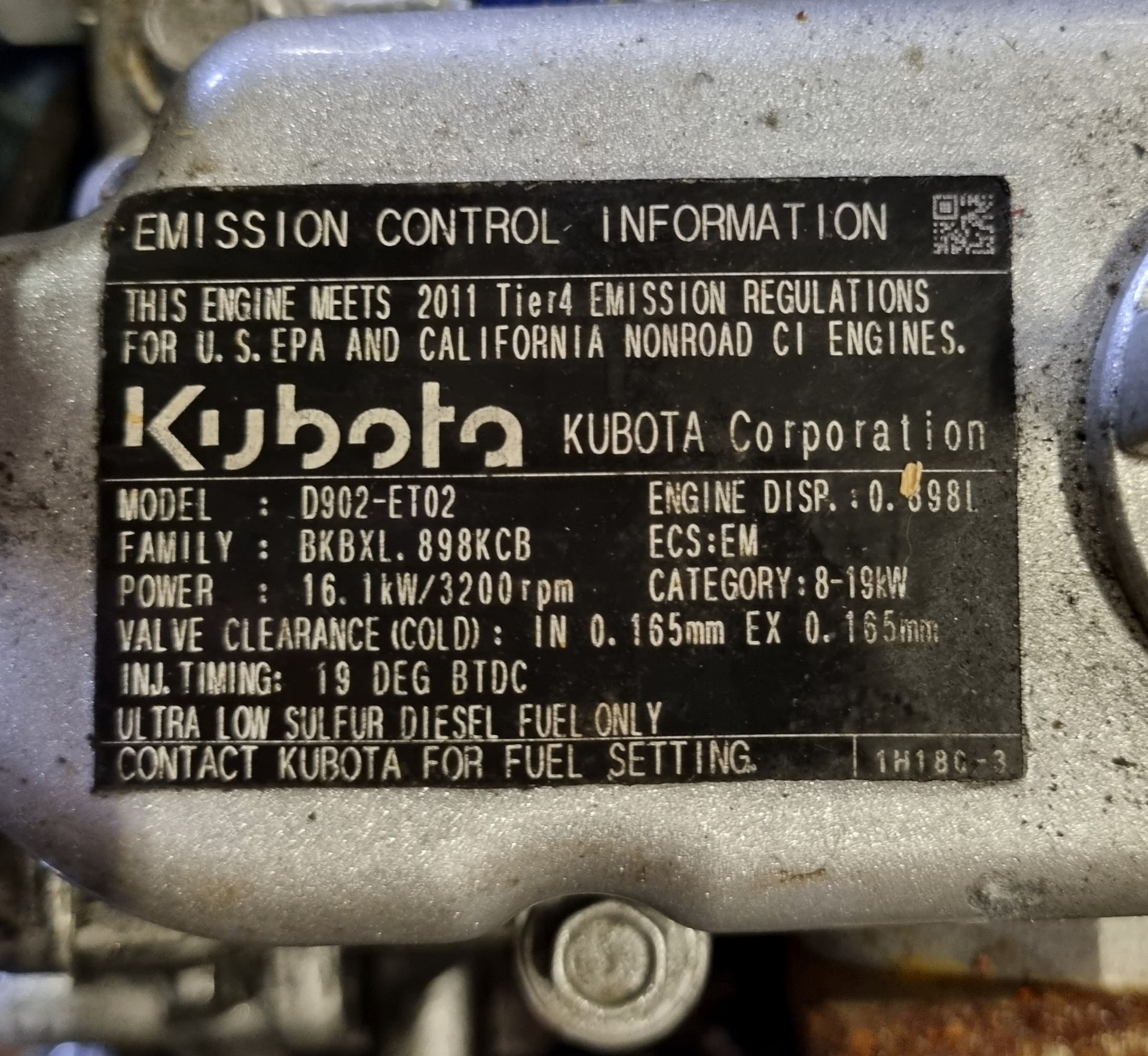 Kubota D902-ET02 diesel engine - Image 4 of 4