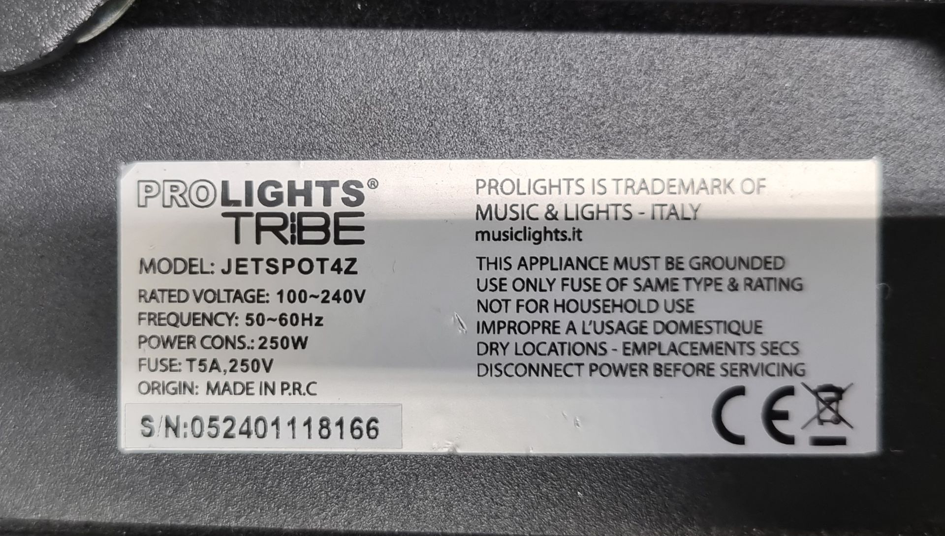 4x Prolights jetspot 4z with flightcase, hanging brackets and safety bonds. S/N: 052401118064 - Bild 11 aus 14