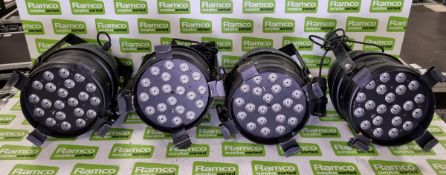 4x Showtec LED par 64 RGB spotlights