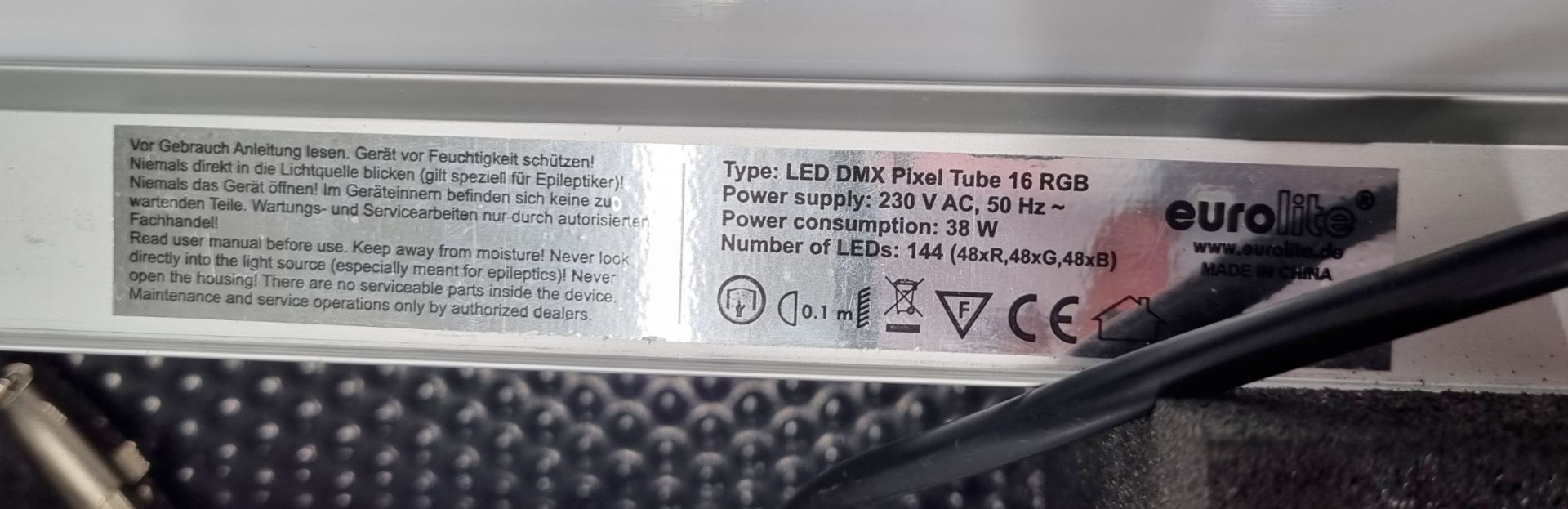 Flight case containing 18x Thomann eurolite 1m LED DMX pixel tubes 16RGB 144 LEDs - L 1090 x W 680 - Image 4 of 7