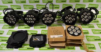 5x Robe light 4ce LED fixtures and assorted spare lenses