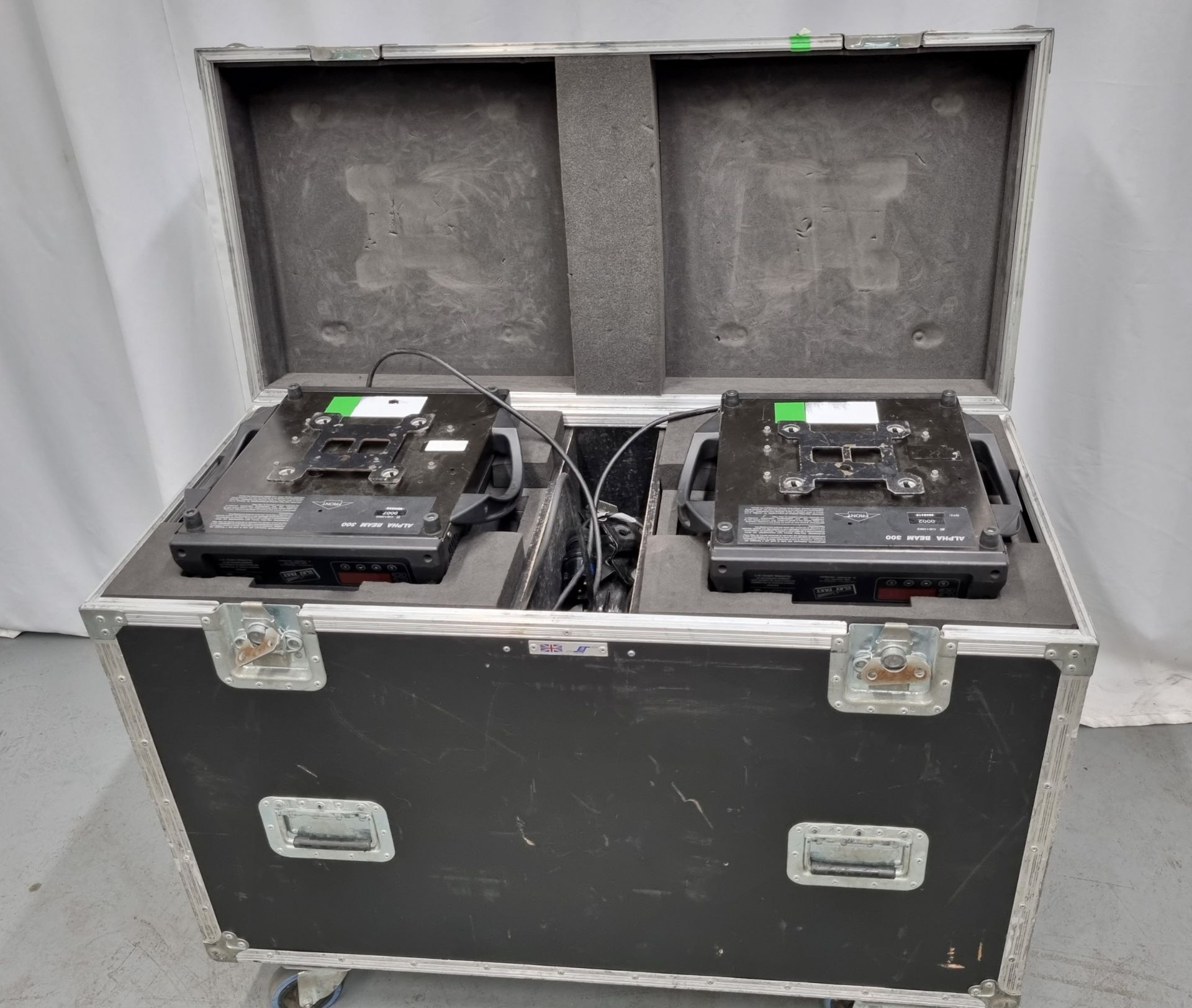 2x Clay Paky Alpha Beam 300 with omega brackets in twin flight case - W 1100 x D 500 x H 880mm - Image 11 of 14