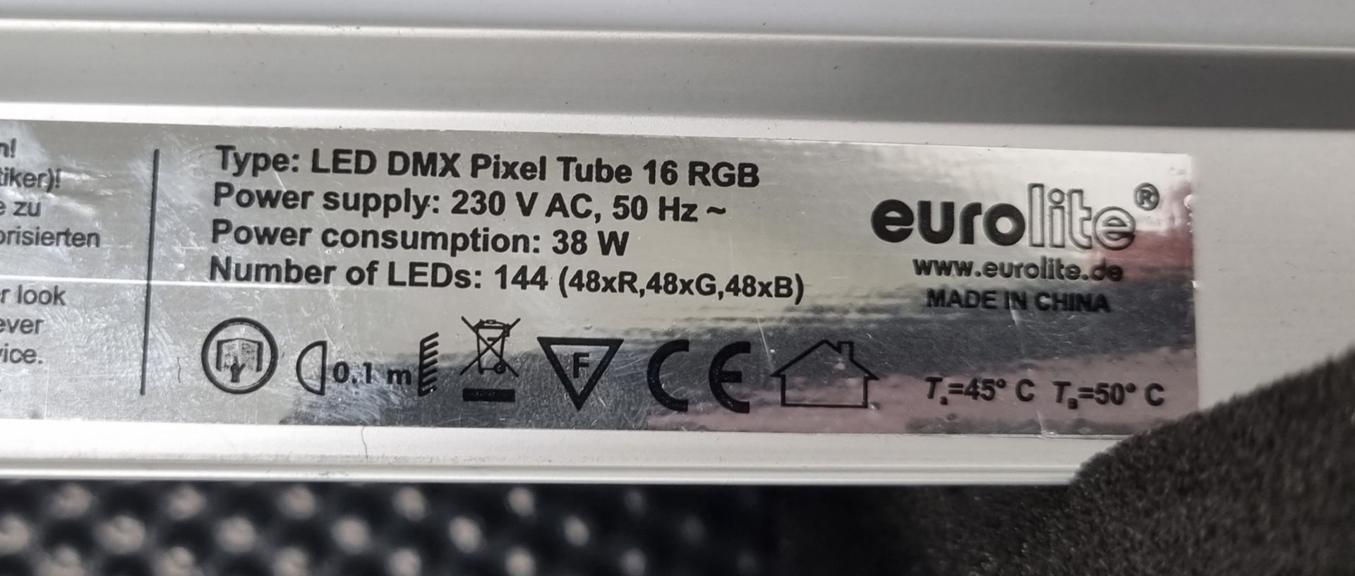 Flight case containing 24x Thomann eurolite 1m LED DMX pixel tubes 16RGB 144 LEDs - L1090 x W680 - Bild 3 aus 4