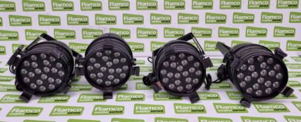 4x Showtec LED par 64 RGB