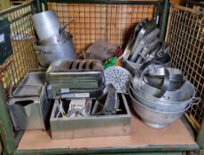 Catering equipment - pots, pans, trays, colanders, utensils, toaster