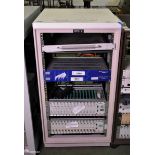 20U server rack complete with Bal 2832/2815 composite video distribution units and Network VikinX VD