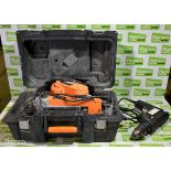 Worx WX90BS belt sander in case and unbranded VID500 electric impact drill