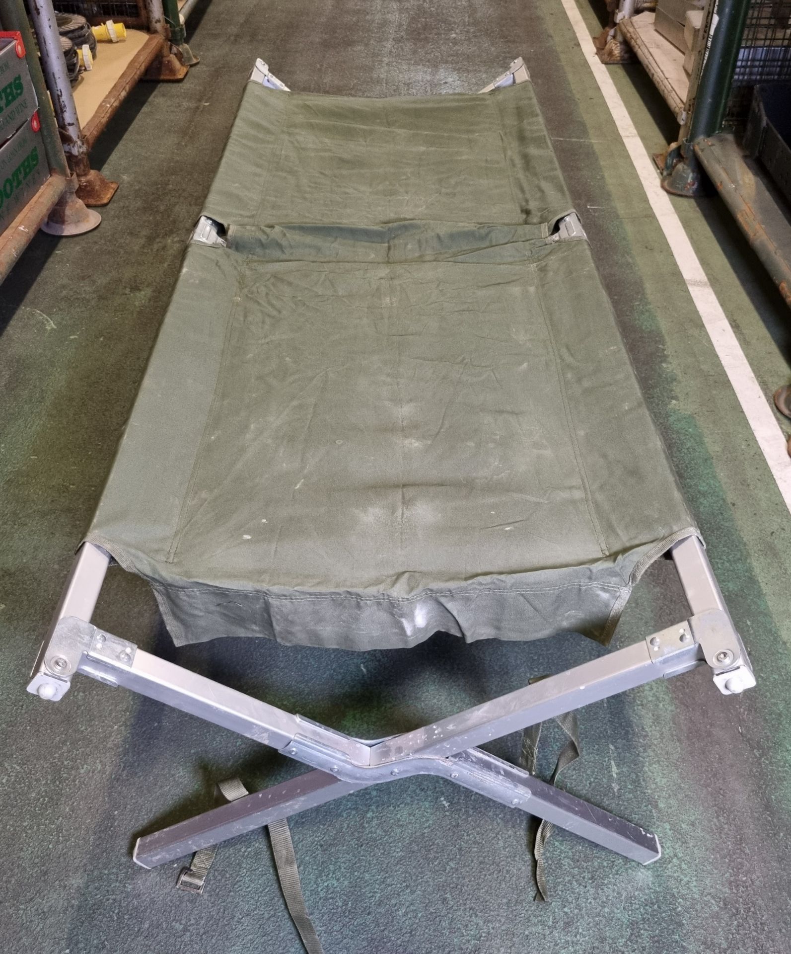 14x Fold out medical beds - metal frame & canvas - L 1950 x W 700 x H 500mm - SPARES OR REPAIRS - Image 2 of 3