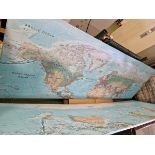 Large world map - 2 panel sections - panel size: W 2860 x H 890mm - overall size: W 2860 x H 1780mm