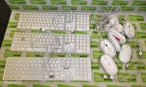 3x Apple A1243 wired keyboards & 8x Apple A1152 wired mice